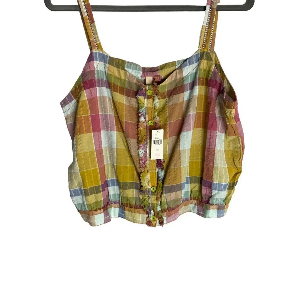 NWT Anthropologie Pilcro Plaid Tank Top-sz 12 - Picture 8 of 13